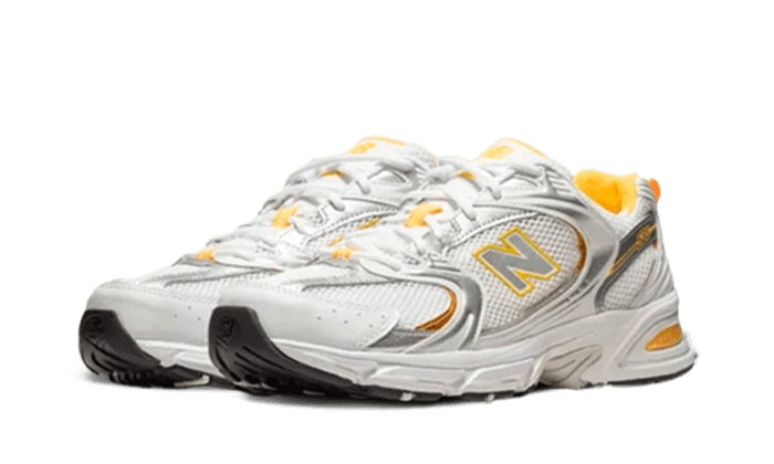 New Balance 530 White Vibrant Apricot Silver Metallic