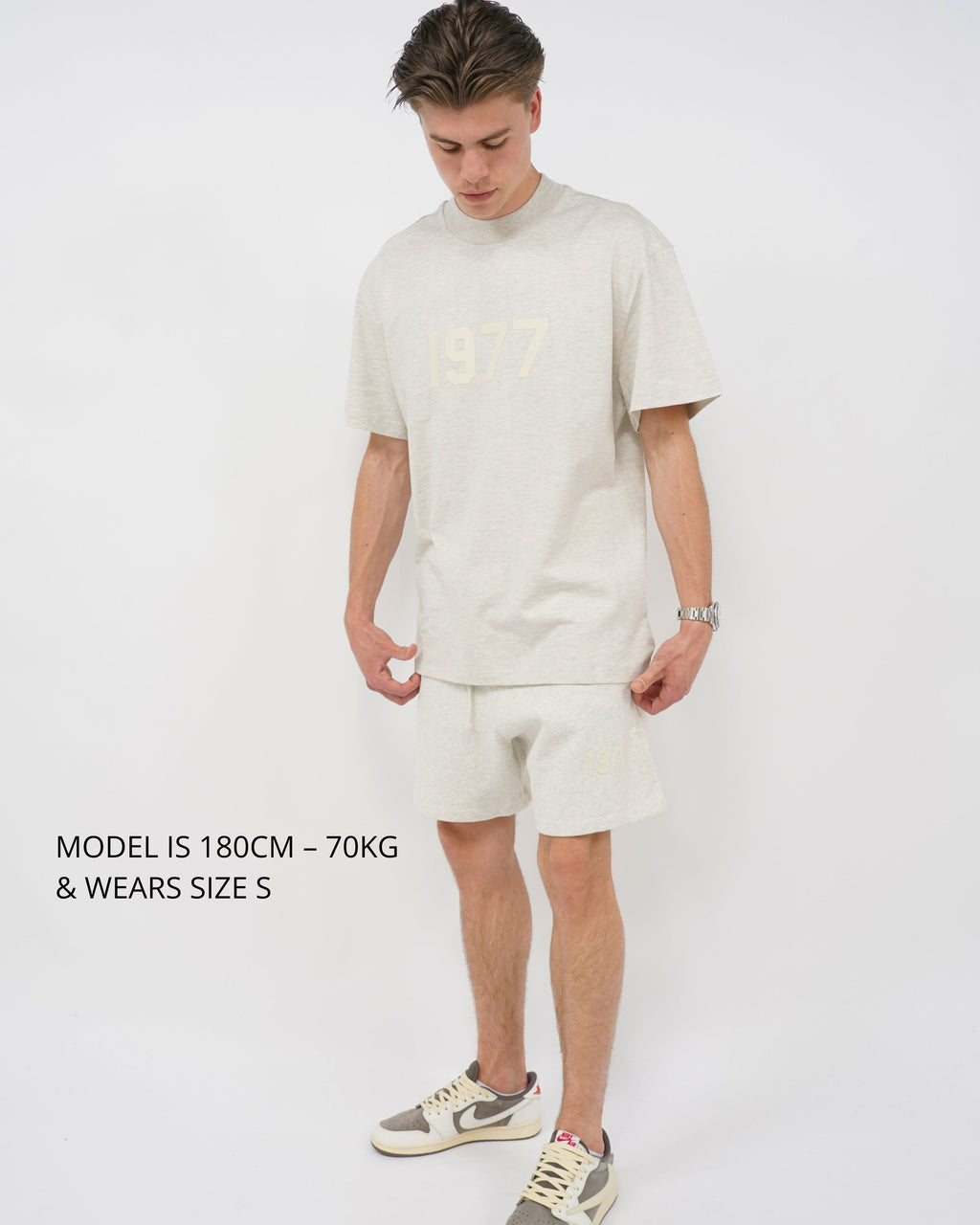 Fear of God Essentials 1977 Light Oatmeal Summer Set