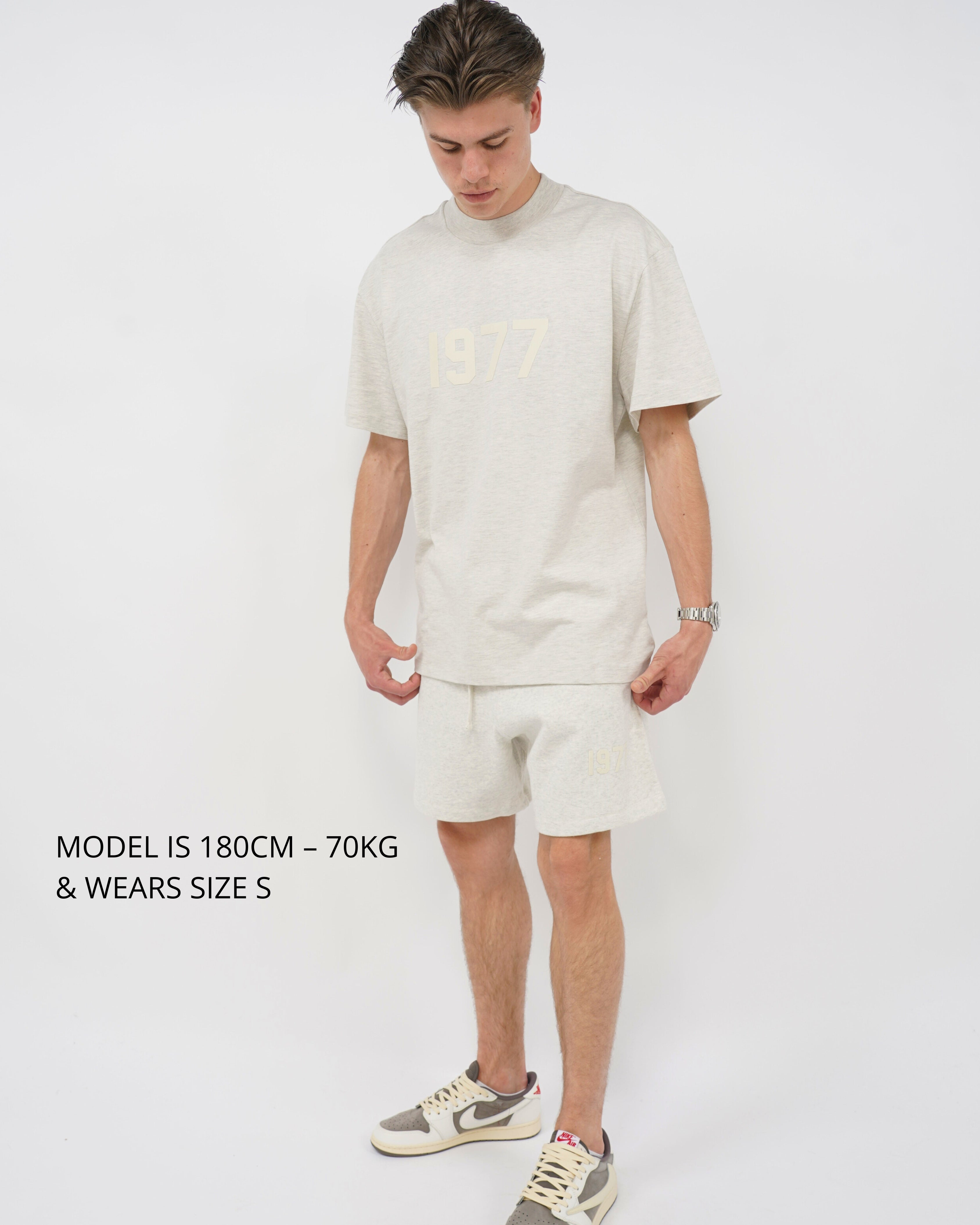 Fear of God Essentials 1977 Light Oatmeal Summer Set