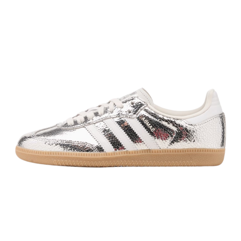 Adidas Samba OG Silver Metallic Cracked Leather