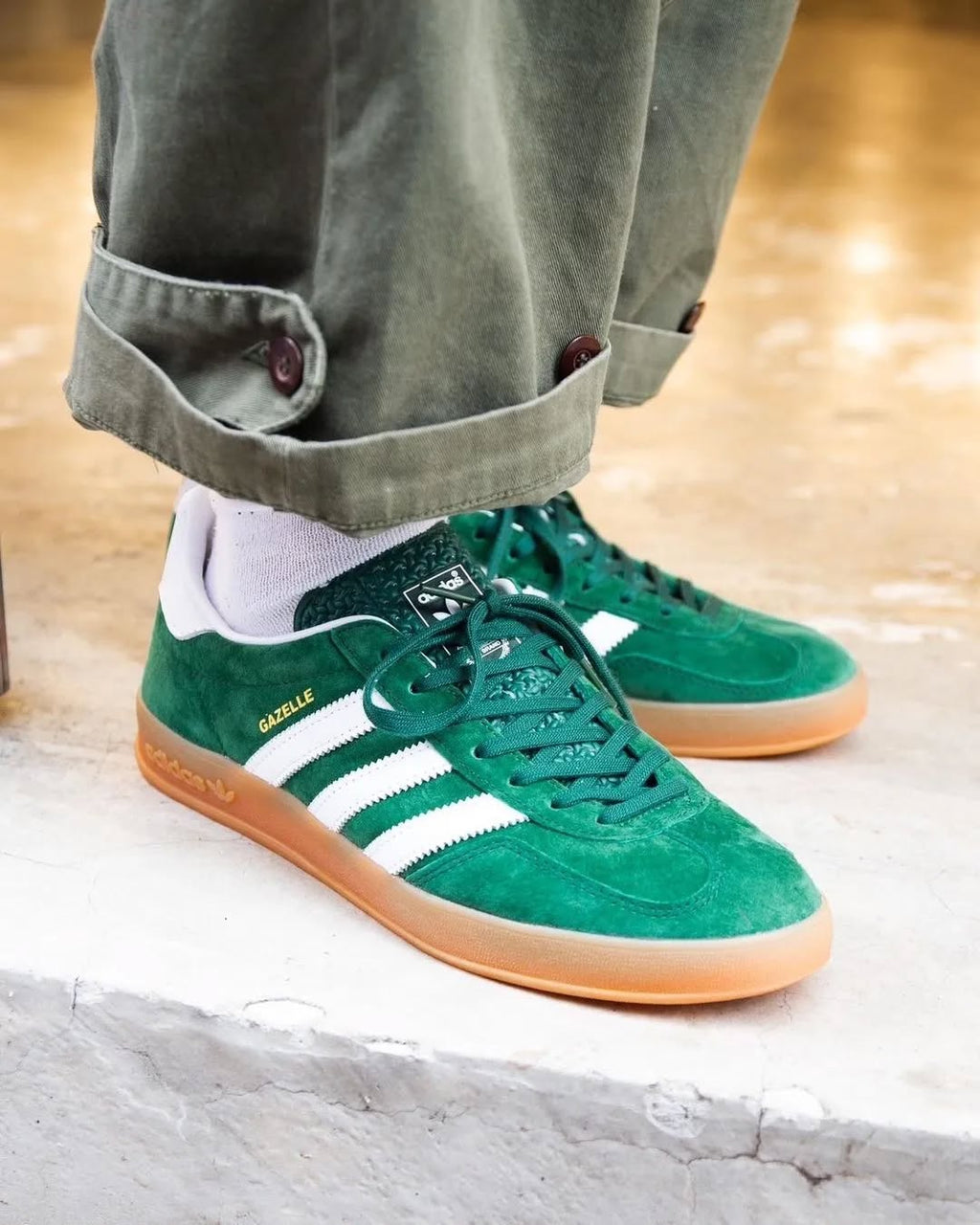 Adidas Gazelle Indoor Collegiate Green Cloud White Gum