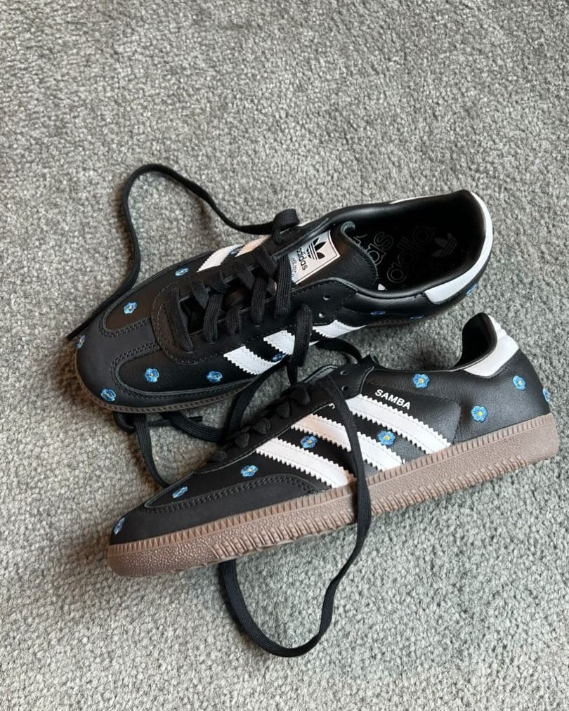 Adidas Samba Light Blue Floral Core Black (Women's)