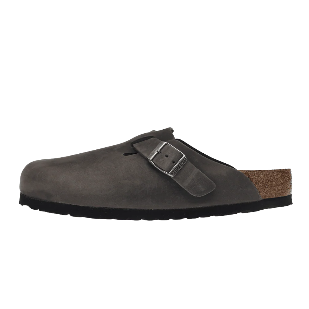 Birkenstock Boston Soft Footbed Oiled Leather Iron Grey