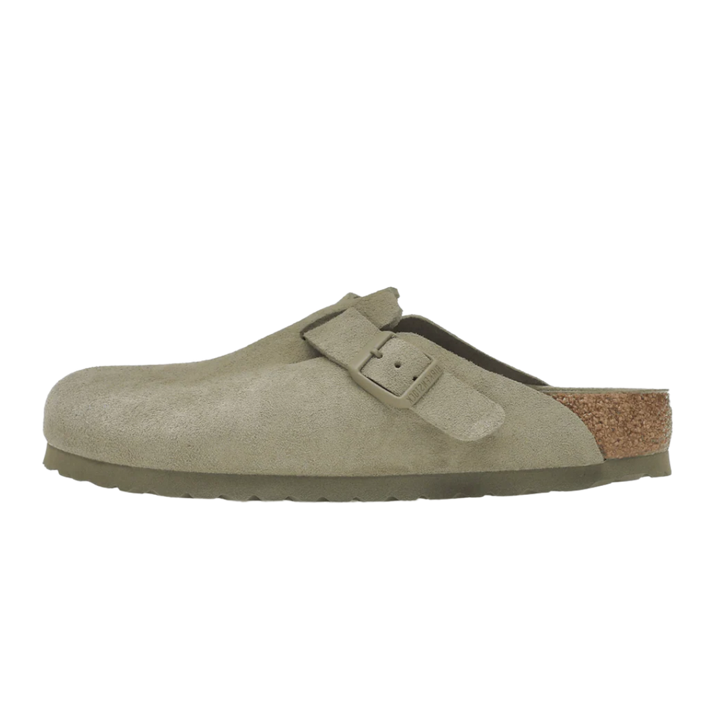 Birkenstock Boston Soft Footbed Suede Faded Khaki
