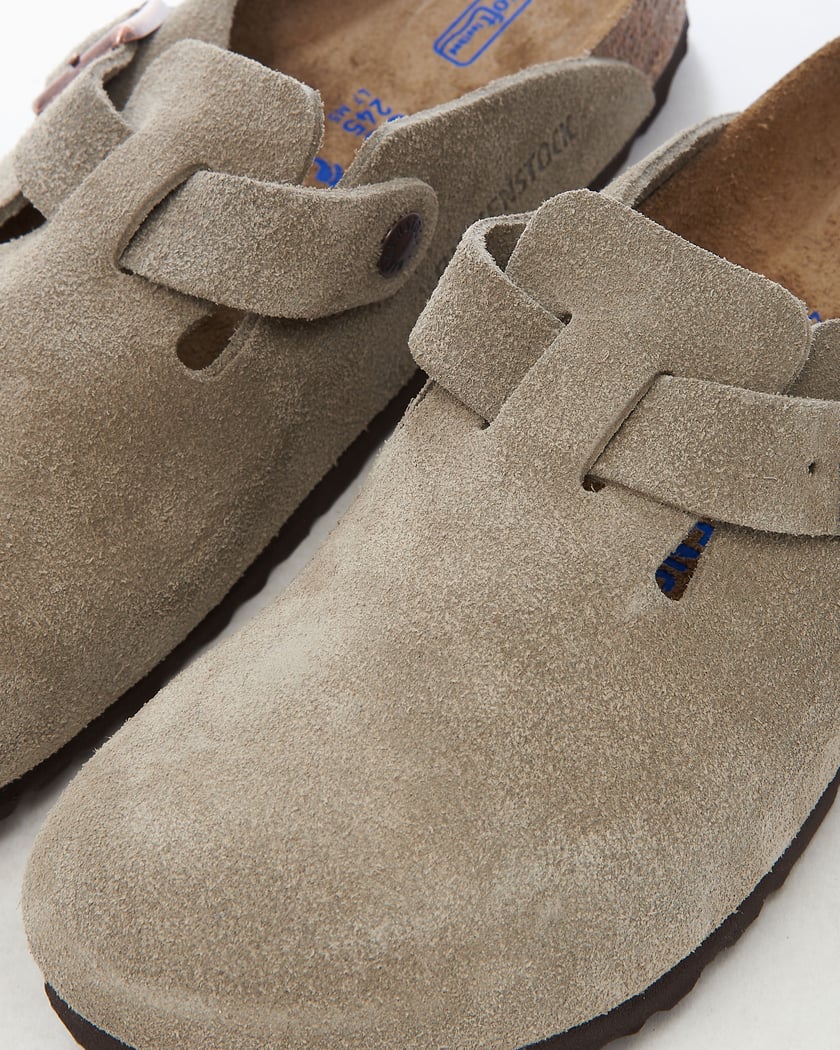 Birkenstock Boston Soft Footbed Suede Taupe (Narrow Fit)
