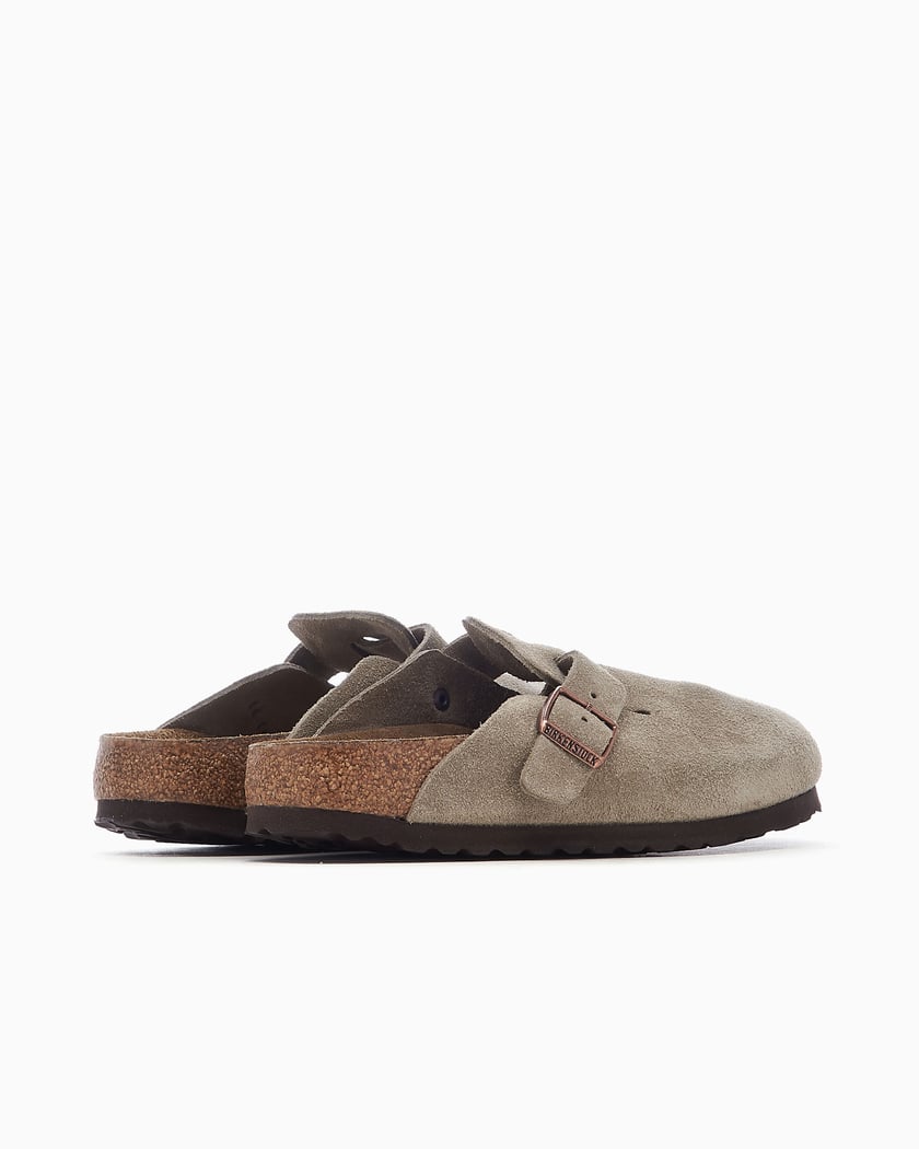 Birkenstock Boston Soft Footbed Suede Taupe (Narrow Fit)