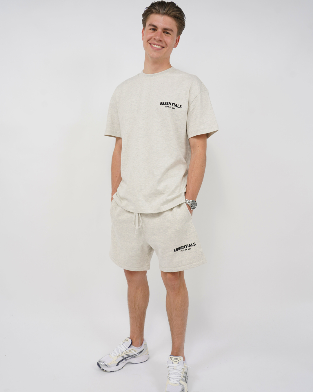 Fear of God Essentials Light Oatmeal Summer set