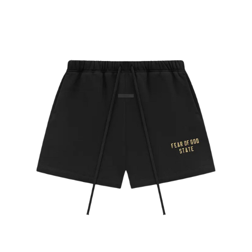 Fear of God Essentials FW24 Black Yellow Shorts
