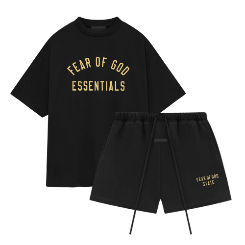 Fear of God Essentials FW24 Black Yellow Summer Set