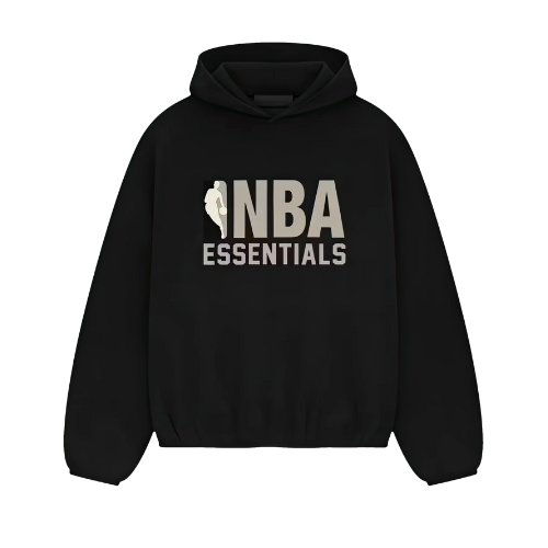 Fear of God Essentials NBA Black Gray Hoodie (Sale)