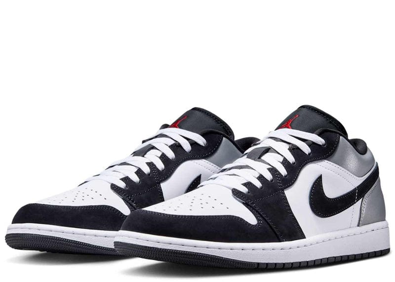 Jordan 1 Low SE Blanc Rouge Feu Noir Argent Mat