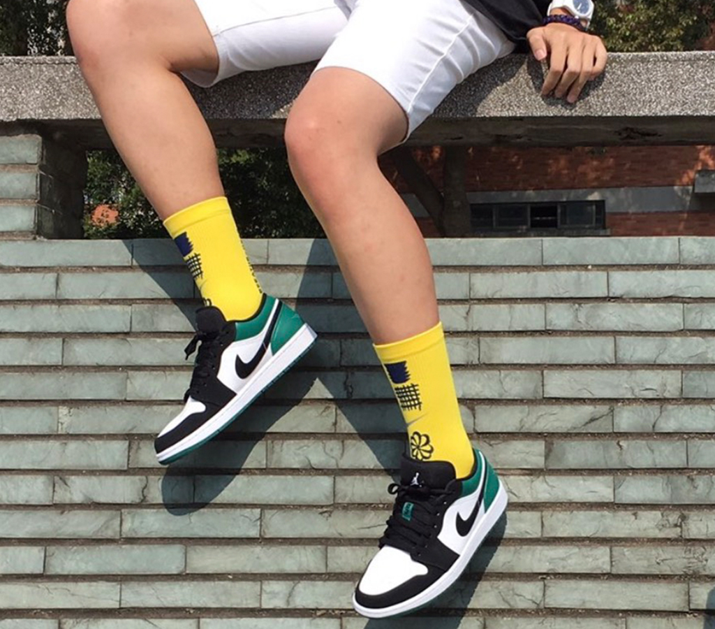 Jordan 1 Low Blanc Noir Vert Mystique