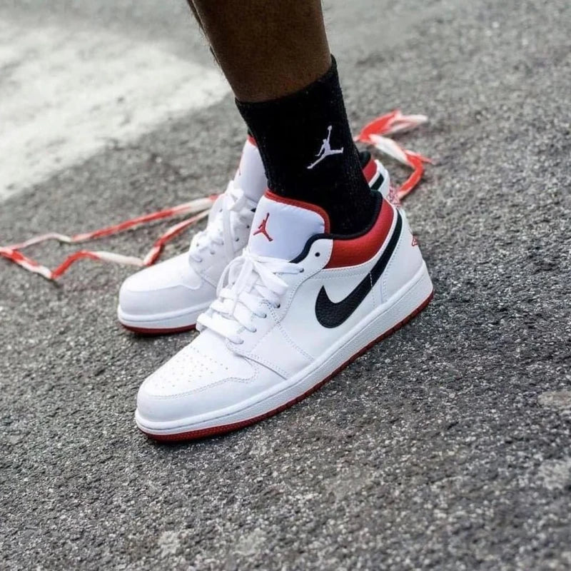 Jordan 1 Low Blanc Rouge Université Noir
