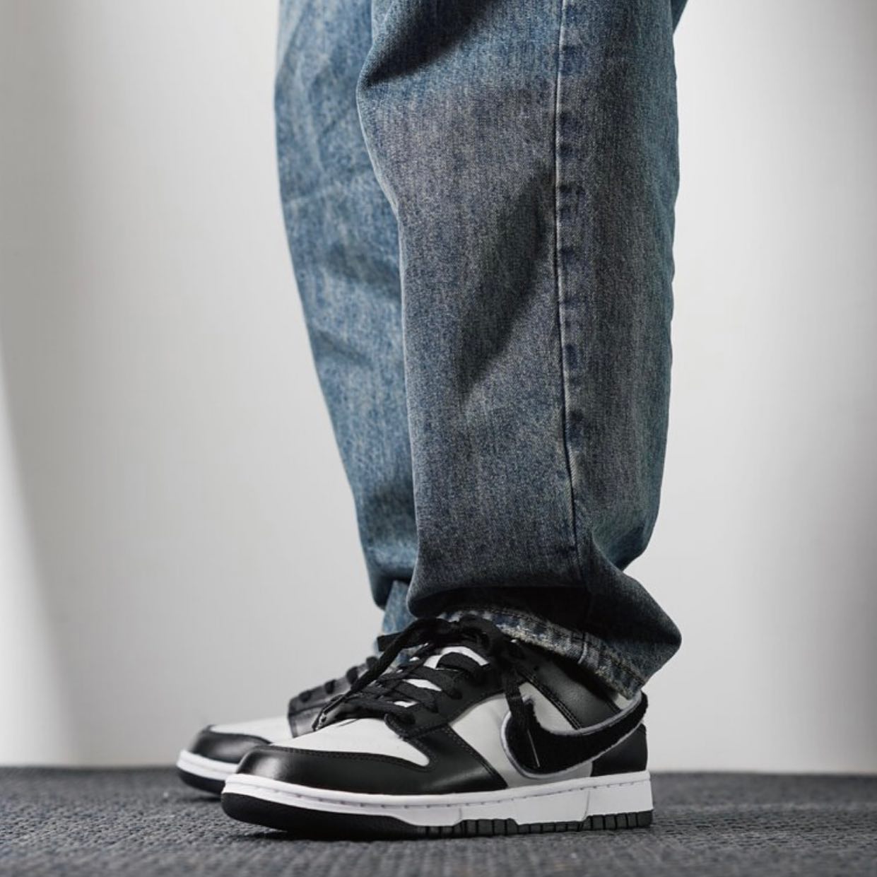 Nike Dunk Low Chenille Swoosh Gray Black