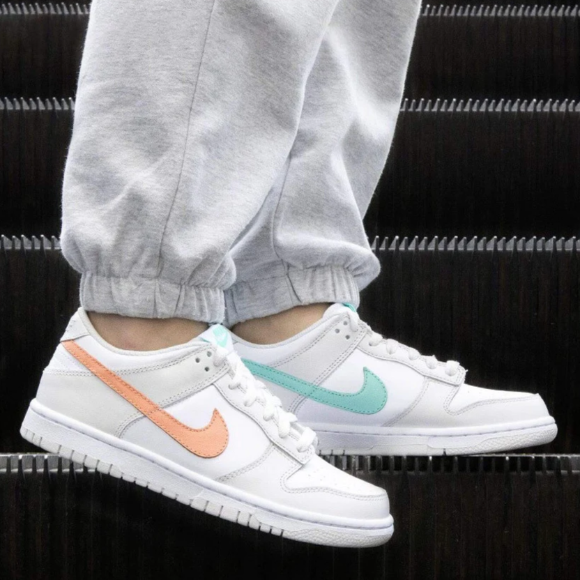 Nike Dunk Low White Bone Peach Aqua