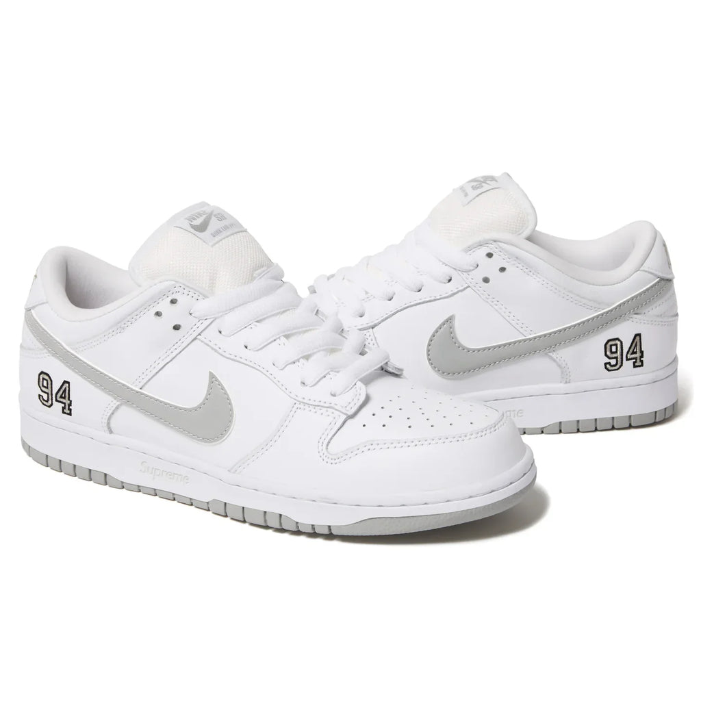 Nike SB Dunk Low Supreme 94 White Metallic Silver (SALE)