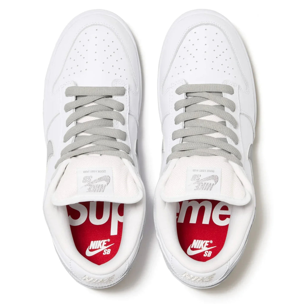 Nike SB Dunk Low Supreme 94 White Metallic Silver