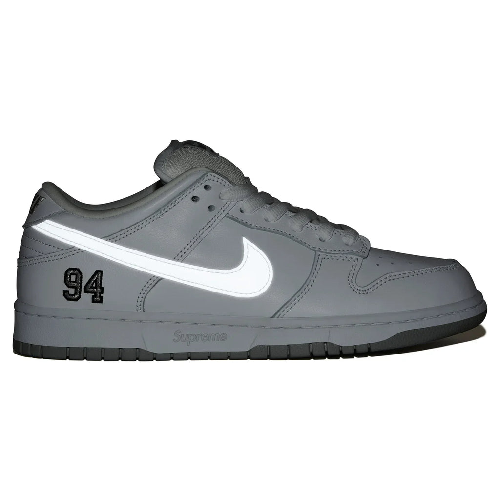 Nike SB Dunk Low Supreme 94 White Metallic Silver