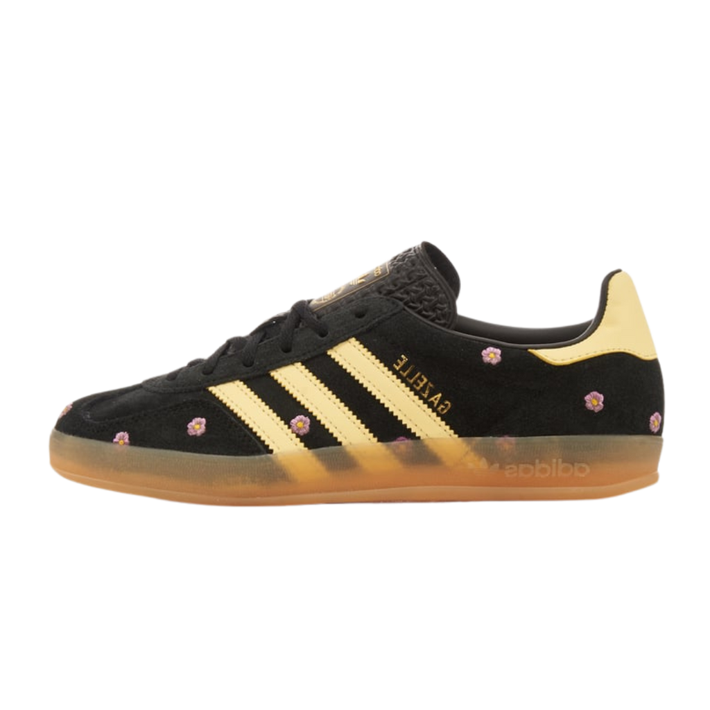 Adidas Gazelle Indoor Core Black Almost Yellow Floral (Women's)