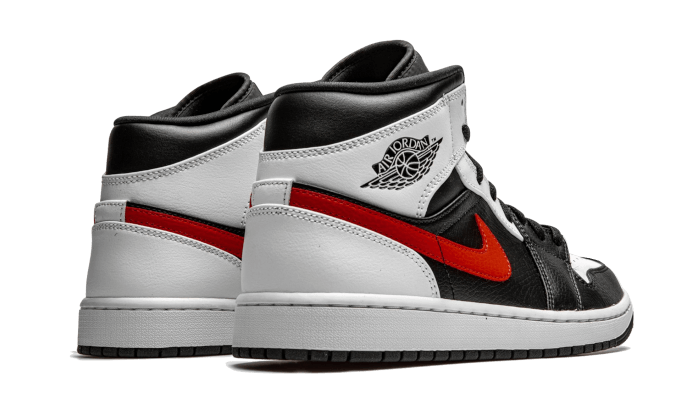 Air Jordan 1 Mid Noir Rouge Chili Blanc