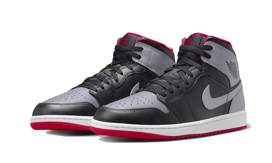 Air Jordan 1 Mid Black Gray Red