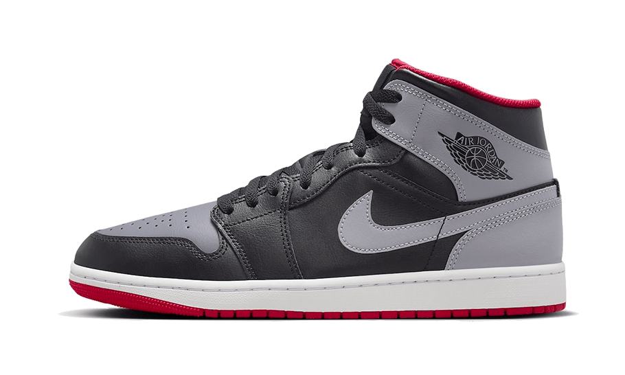 Air Jordan 1 Mid Black Gray Red