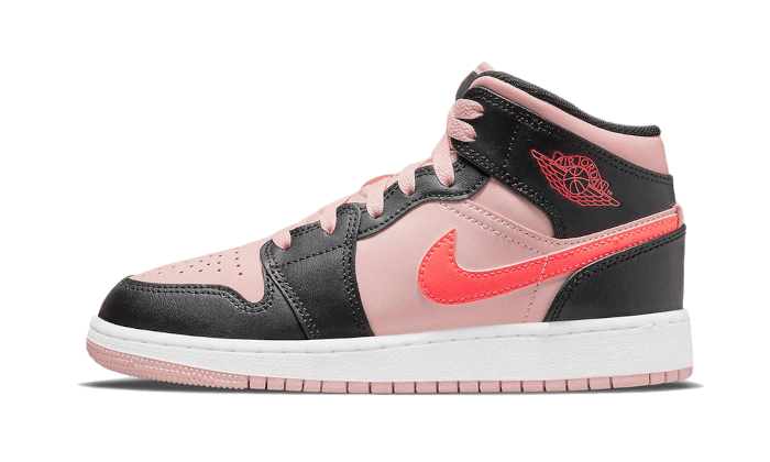 Air Jordan 1 Mid Noir Rose Cramoisi
