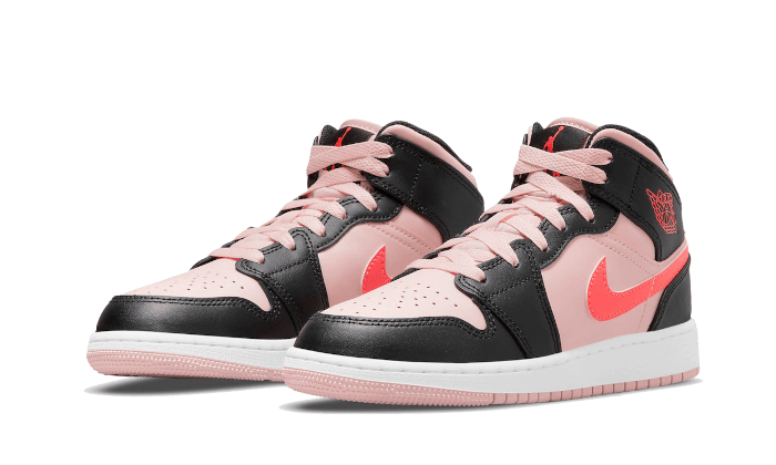 Air Jordan 1 Mid Noir Rose Cramoisi