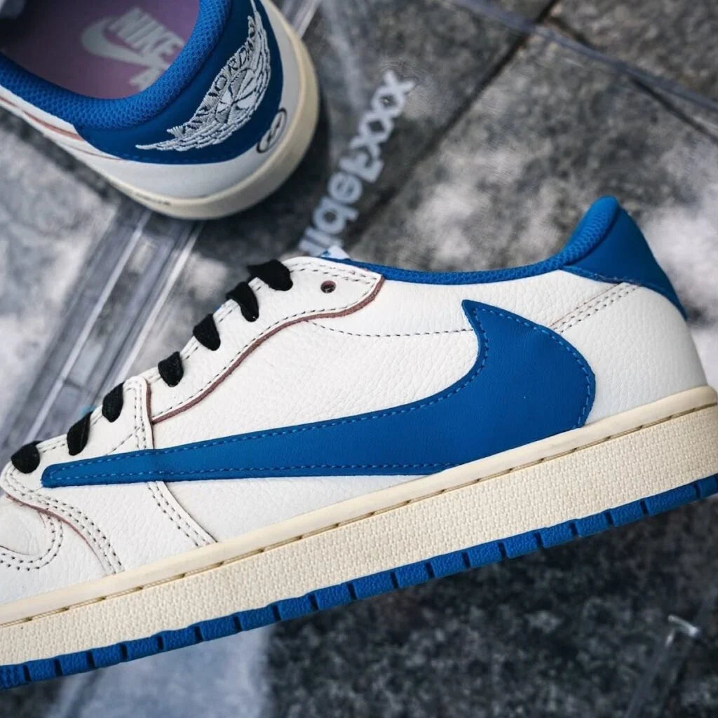 Jordan 1 Retro Low OG SP Fragment x Travis Scott Sail Military Blue